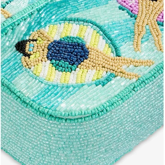 👙 🏊‍♀️ Viral NEW Beaded Aqua Shoulder Bag 🏖️ - Picture 3 of 7